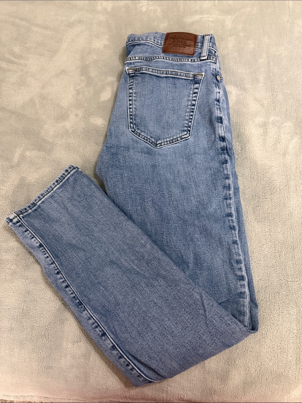 Abercrombie & Fitch Light Blue High-Rise Straight Jeans